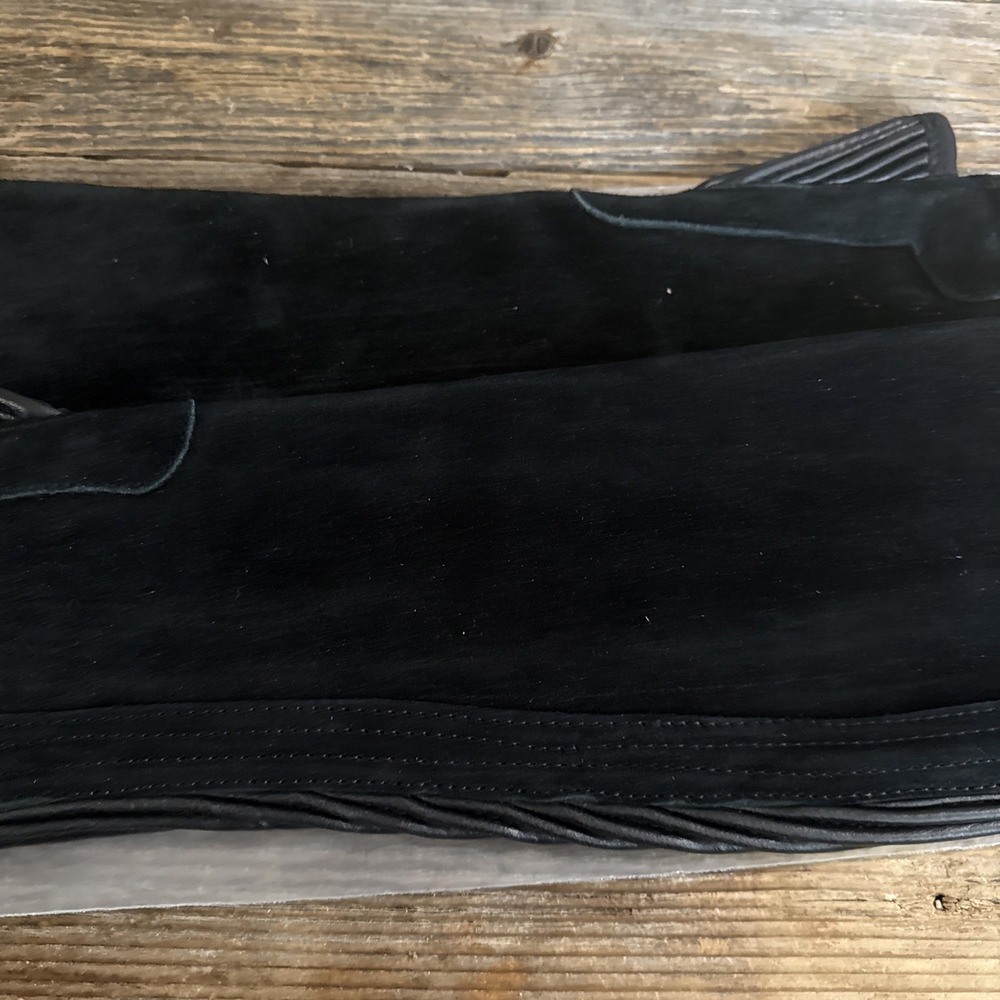 English Riding Half Chaps - Black or Brown Suede Leather - Size‎ M - Picture 4 of 8